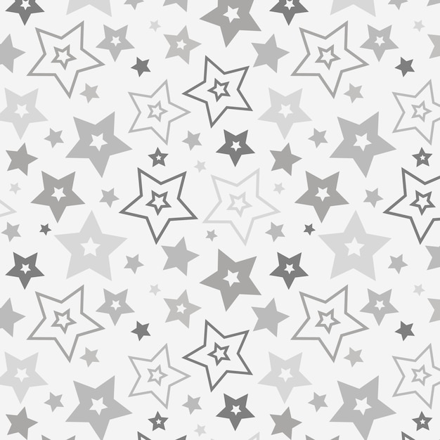 Flat Design Silver Stars Pattern