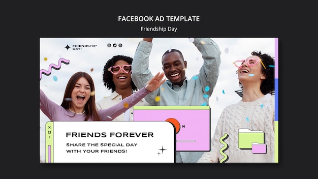 Retro Friendship Day Facebook Template