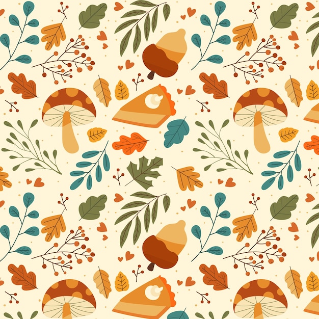 Flat pattern design for autumn season celebration – Free download