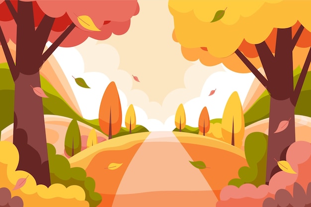 Flat Autumn Background – Free Download