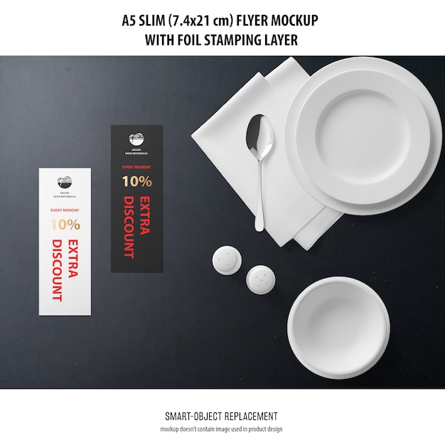 A5 Slim Flyer Mockup for Free Download