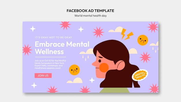 World Mental Health Day Facebook Template – Free Download