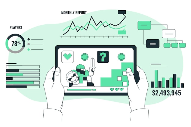 Game Analytics Concept Illustration