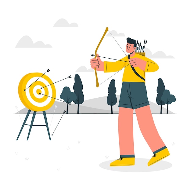 Vector Archery Concept Illustration – Free Download