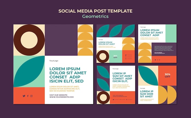 Geometrics Social Media Post PSD Templates – Free Download