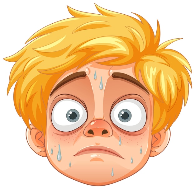 Sweating Nervous Cartoon Face – Free Stock Photo Download