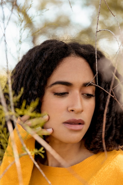 Portrait of Young Woman in Nature – Free Stock Photo Download