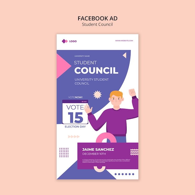 Student Council Facebook Ad Template Design