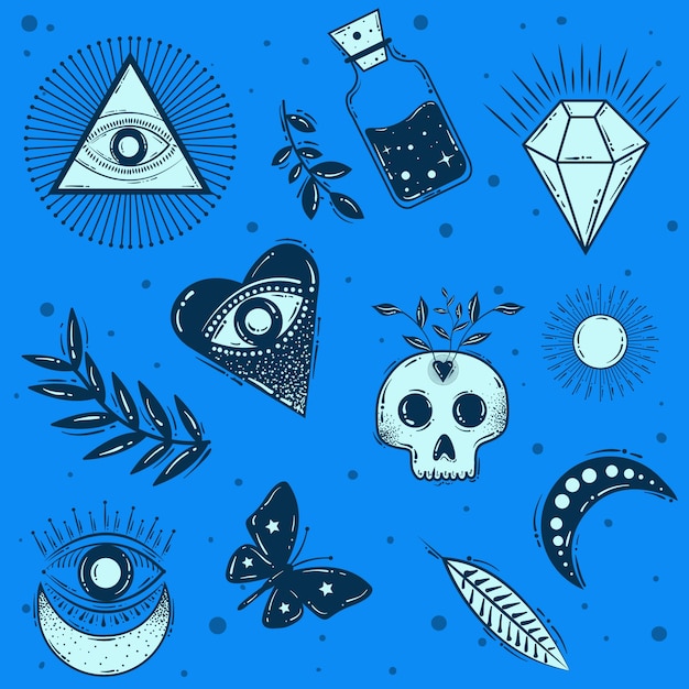 Vector Templates: Set of Esoteric Elements for Free Download