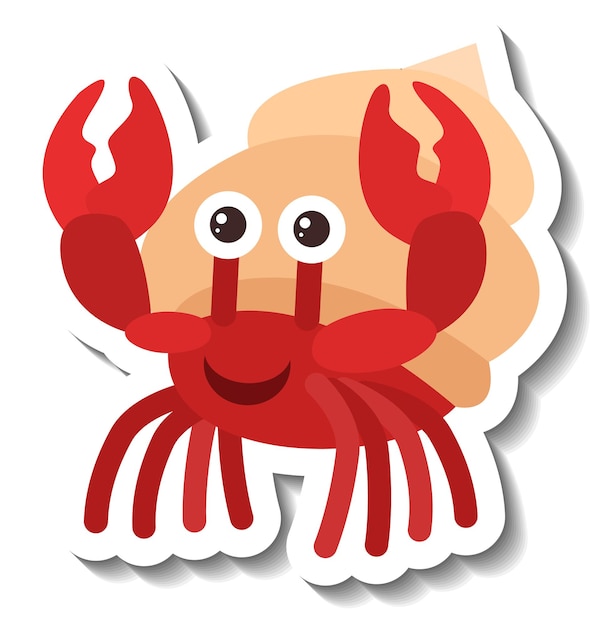 Cute Hermit Crab Cartoon Sticker – Free Download