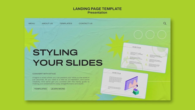 Gradient Presentation Slides Landing Page Template