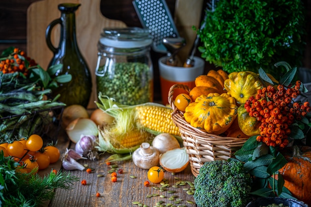 Vegetables Fresh bio vegetable in a basket