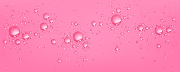 Water drops on pink background spherical bubbles – Free Stock Photo