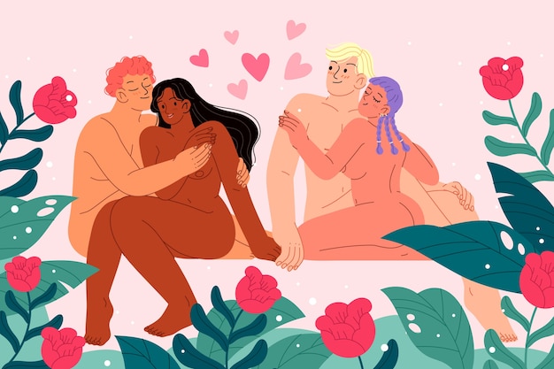 Hand drawn open relationship illustration