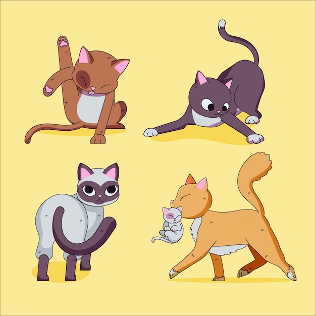 Cats sticker set