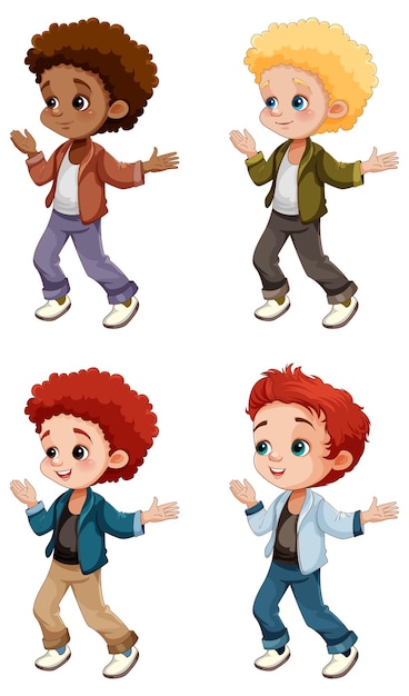 Cute Cheerful Boy Cartoon Character – Free Download