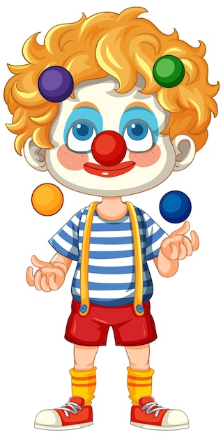 Colorful Clown Juggling Balls