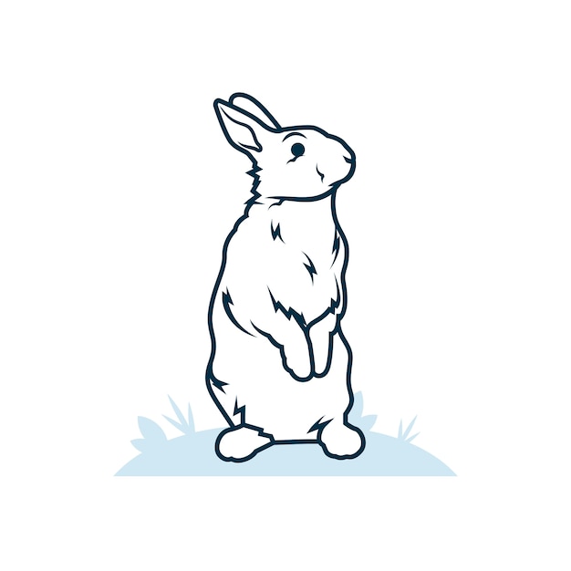 Hand Drawn Bunny Outline Illustration