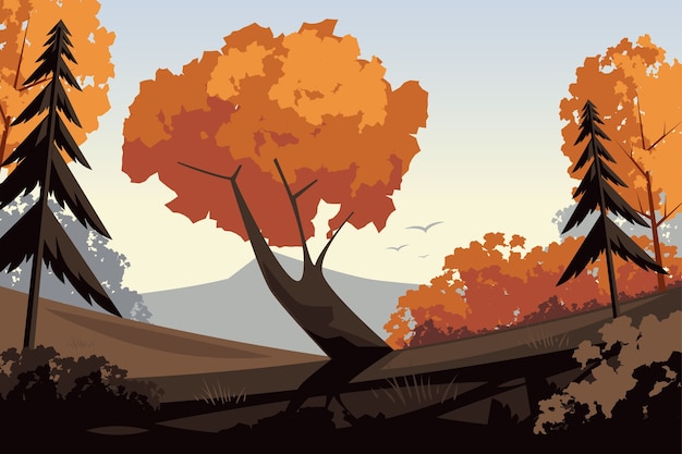 Flat Background for Fall Season Celebration