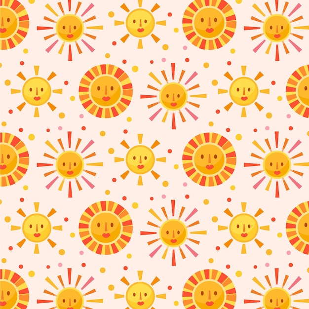 Flat Design Sun Pattern