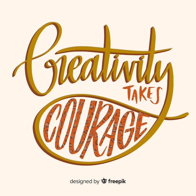 Lettering with quote for creativity