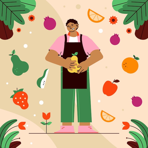 Flat illustration for world vegan day celebration