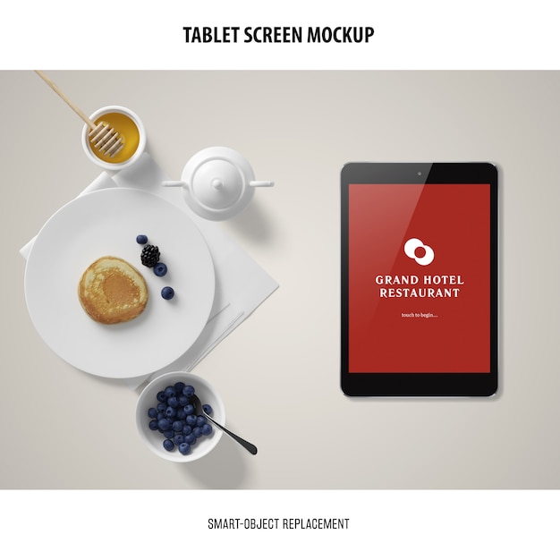 PSD Tablet Screen Mockup for Free Download