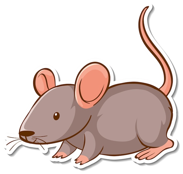 Sticker design with cute mouse isolated – Free Download