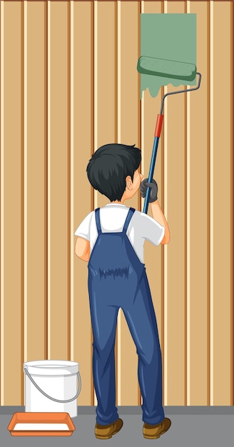 Back of Painter Construction Worker Vector Templates for Free Download