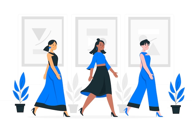 Catwalk Concept Illustrated Vector Template – Free Download