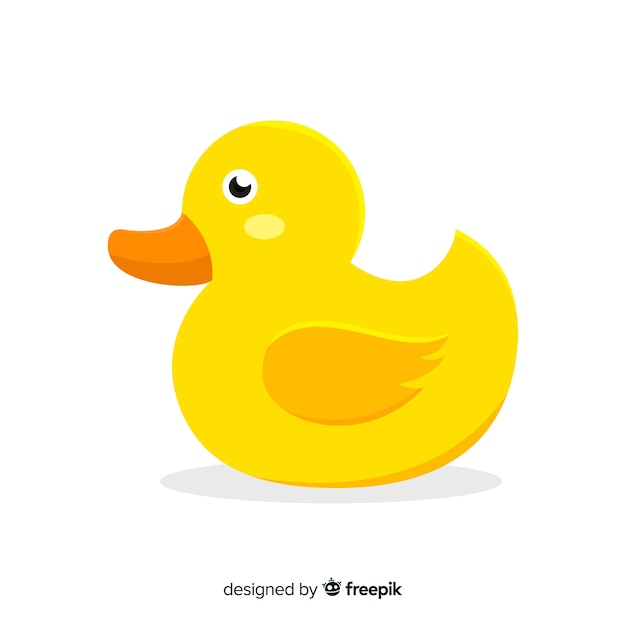 Flat design yellow rubber duck illustrated Vector Templates for free download