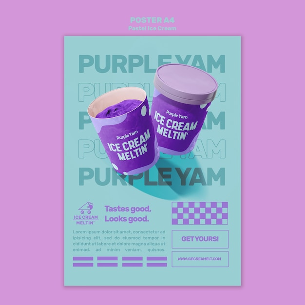 Pastel Ice Cream Poster Template with Photo Free Download