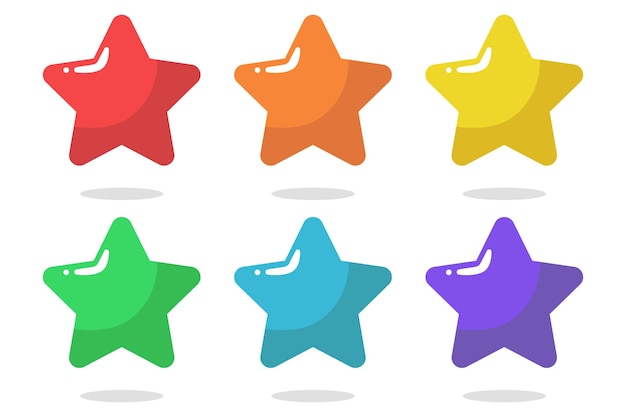 Set of Stars Multiple Colours Shadows – Vector Templates for Free Download