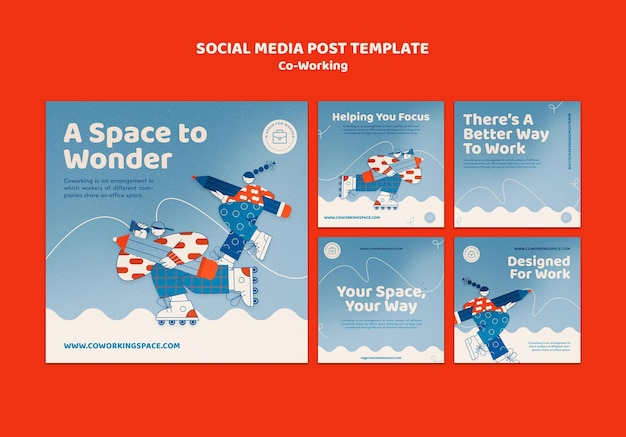 Co-working Social Media Posts + Free Download