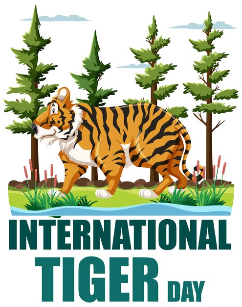 Celebrating International Tiger Day Illustration – Free Stock Photo