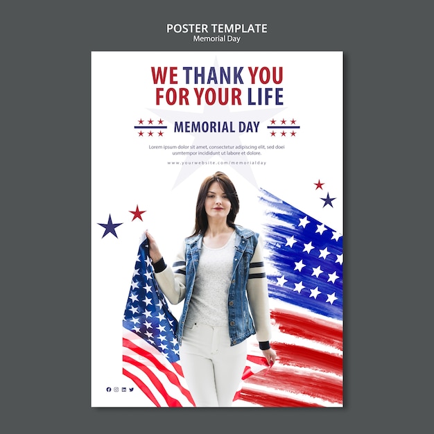 Memorial Day Concept Poster Template