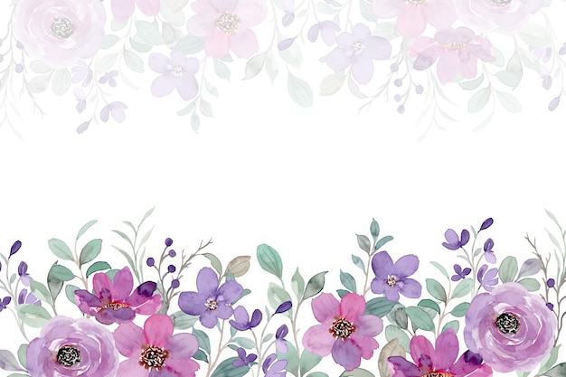 Purple green floral garden background with watercolor – Download for free