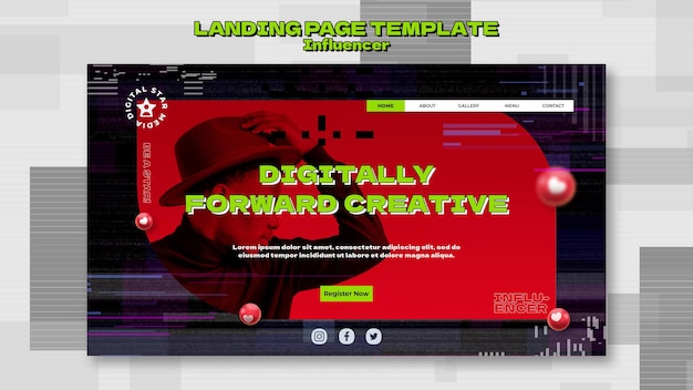 Influencer Landing Page Template with Photo