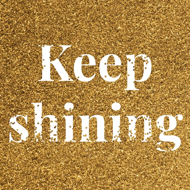 Keep Shining Glitter Word Text Typography – Free Download