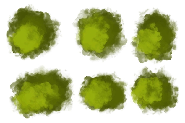 Abstract Green Splash Watercolor Set Design