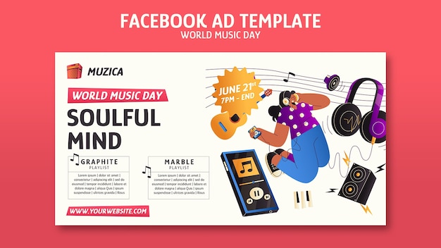 World Music Day Facebook Template – Free Download