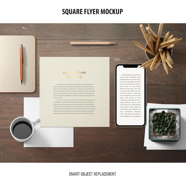 Square Flyer Mockup – Free Download