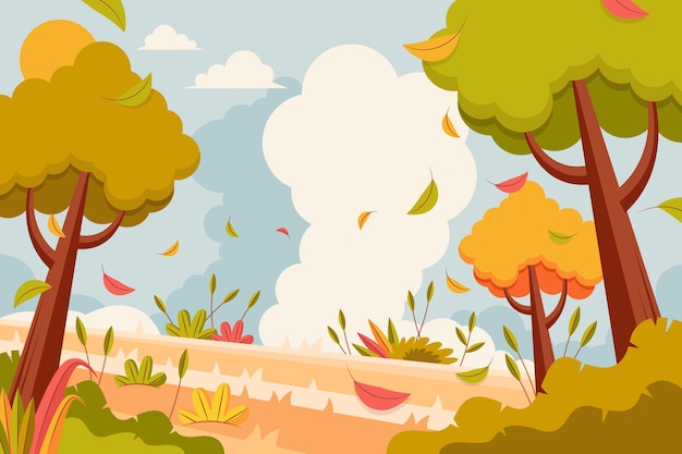 Vector Templates: Flat Autumn Background Free Download