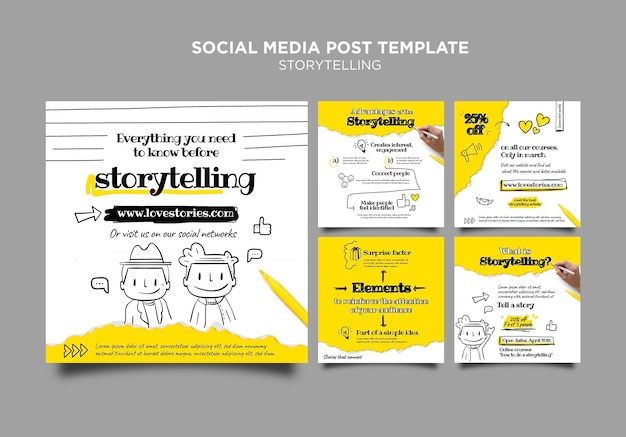 Storytelling social media post template – Free Download