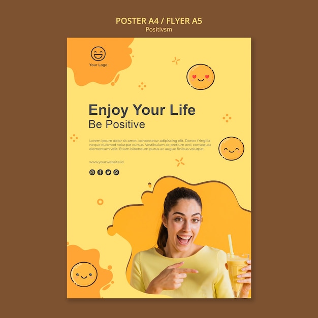 Be Positive Poster Template – Free Download