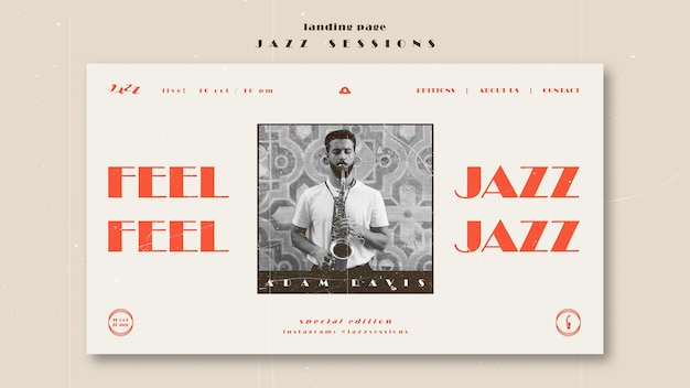 Jazz Concept Landing Page Template Free Download