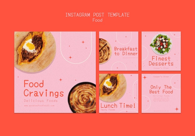 Minimal Food Festival Instagram Posts Template