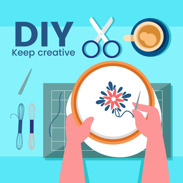 Diy Creative Workshop Illustrated Vector Templates – Free Download