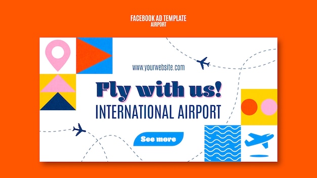 Flat Design Airport Facebook Template