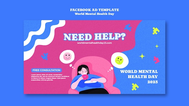 World Mental Health Day Facebook Template